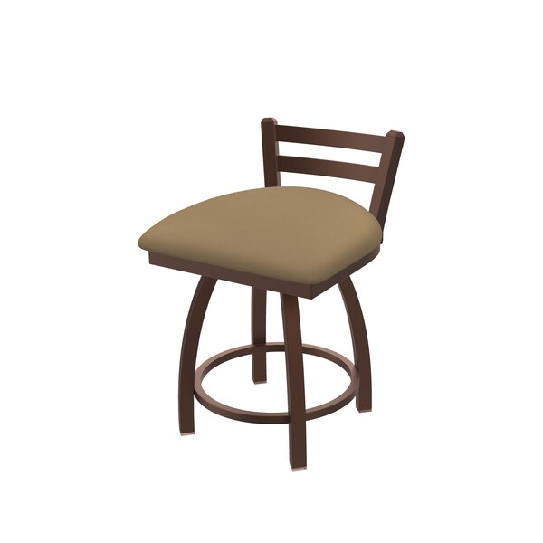 18" Low Back Swivel Vanity Stool, Bronze Finish, Canter Sand Seat
